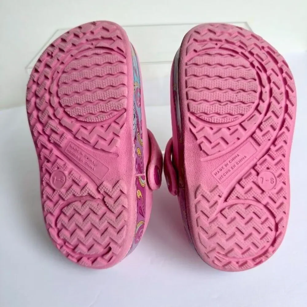 Disney Minnie & Daisy Toddler Girls Sz 7-8 Clogs Pink Water Shoes Beach Swim